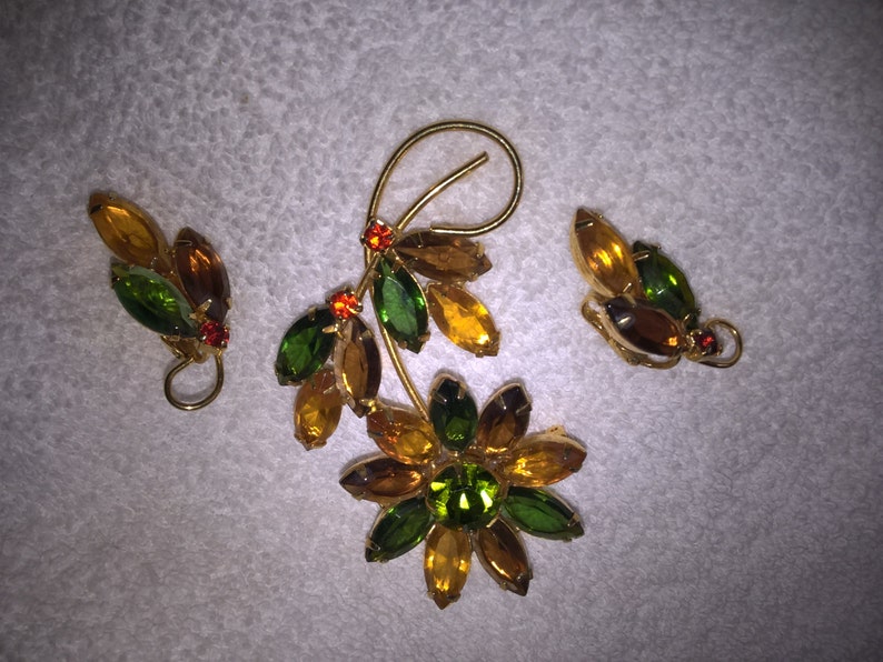 Brooch /& Earrings Juliana Jewelry Set