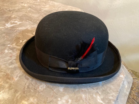 Classic Derby Black Hat  100% Wool Size M - image 3