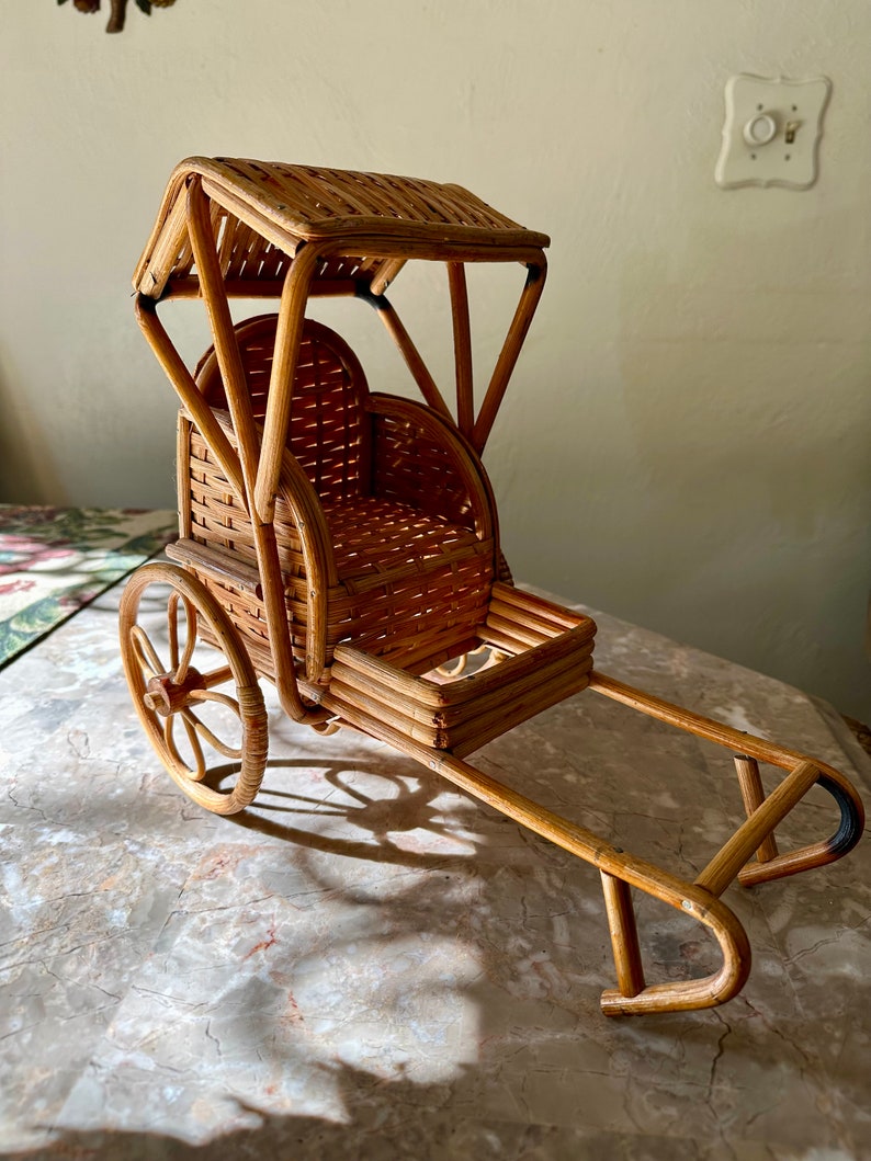Sablo Manchini Kreiss Ceramic Figurines With Bamboo Rickshaw - Etsy