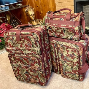 Vintage OG 90's Givenchy Tapestry Floral Travel Designer Garment Suitcase  Bag