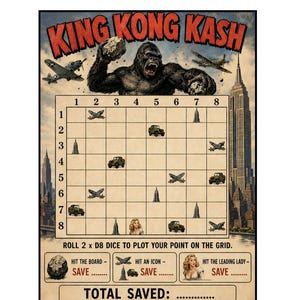 King Kong Kash Spar-Herausforderungs-Rasterspiel