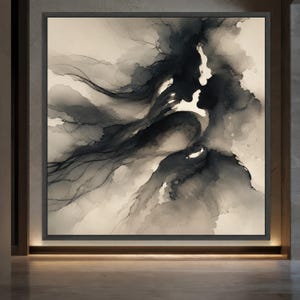 Romantic Couple Silhouette Canvas, Abstract Love Art, Intimate Embrace Wall Decor, Black and White Canvas Print, canvas painting,gift, image 6