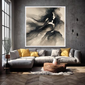 Romantic Couple Silhouette Canvas, Abstract Love Art, Intimate Embrace Wall Decor, Black and White Canvas Print, canvas painting,gift, image 4