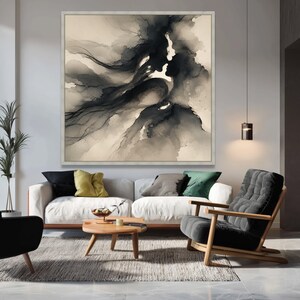 Romantic Couple Silhouette Canvas, Abstract Love Art, Intimate Embrace Wall Decor, Black and White Canvas Print, canvas painting,gift, image 5