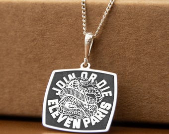 Join or Die Necklace | Snake Pendant | Eleven Paris Jewelry | Sterling Silver Statement Necklace | Unisex Gift