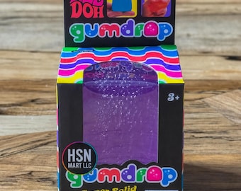 Novo na caixa needoh gumdrop roxo schylling super sólido squish fidget sensorial