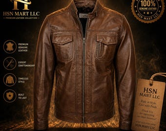 Jaqueta masculina de couro marrom desgastado/jaqueta estilo western vintage