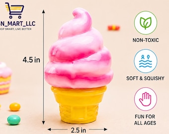 gelato morbido, cono gelato morbido a lenta risalita, giocattolo sensoriale