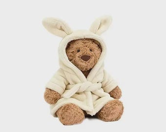 Jellycat Bartholomew Bear Bathrobe Outfit Plush-Unique Birthday ,Gift for Her,Cute Gift for Kids, Anniversary Present