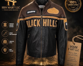 Jaqueta masculina premium em couro com emblemas de corrida / Qualidade premium personalizável