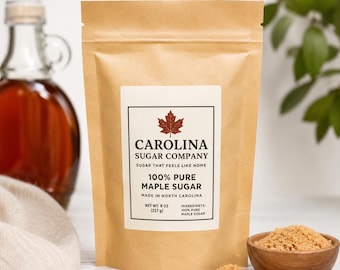 100% Pure Maple Sugar | Natural Granulated Maple Sweetener | Small Batch | Made in North Carolina