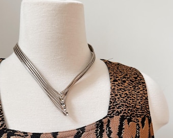 Adjustable Sterling Silver Multi-Strand Neck Cuff