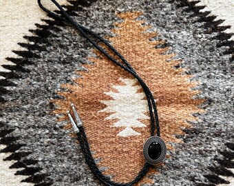 Vintage Decorative Silver & Black Bolo