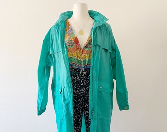 Vintage Teal LL Bean Raincoat | Size LG