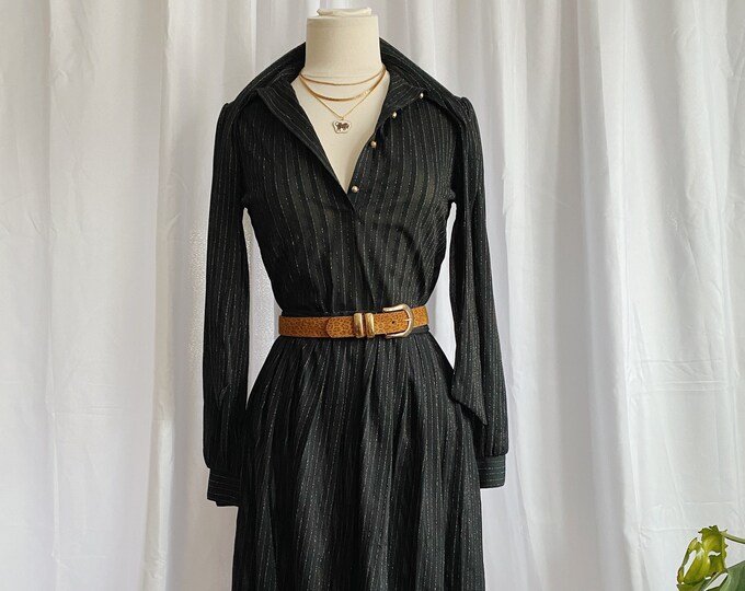 Vintage Black and Gold Two Piece Skirt Set