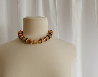 Vintage Beaded Wooden Necklace