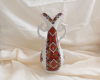 Vintage Patterned Ceramic Vase