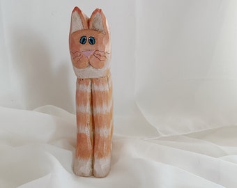 Painted Wood Cat