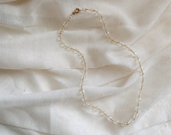 Vintage Clear Faceted Teardrop Necklace