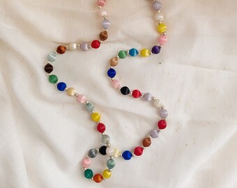 Vintage Multicolored Beaded Necklace