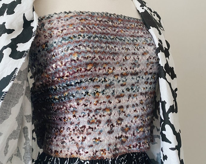 Vintage Multicolored Sequined Tube Top | Size LG