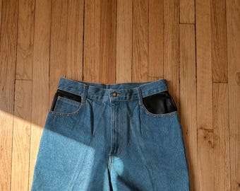 Vintage Deadstock Leather Accented Shorts | 30" Waist