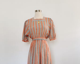 Vintage Red & Grey Dress | Size SM MED