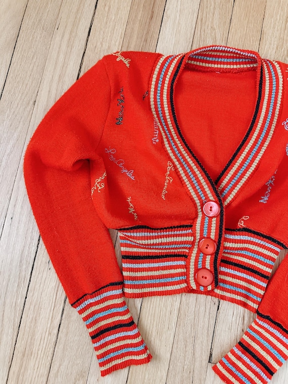 Vintage Cropped Embroidered Cardigan | Size XS SM