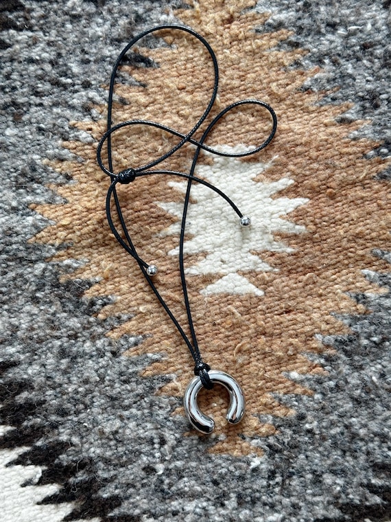 Y2K Leather + Plated Silver Pendant