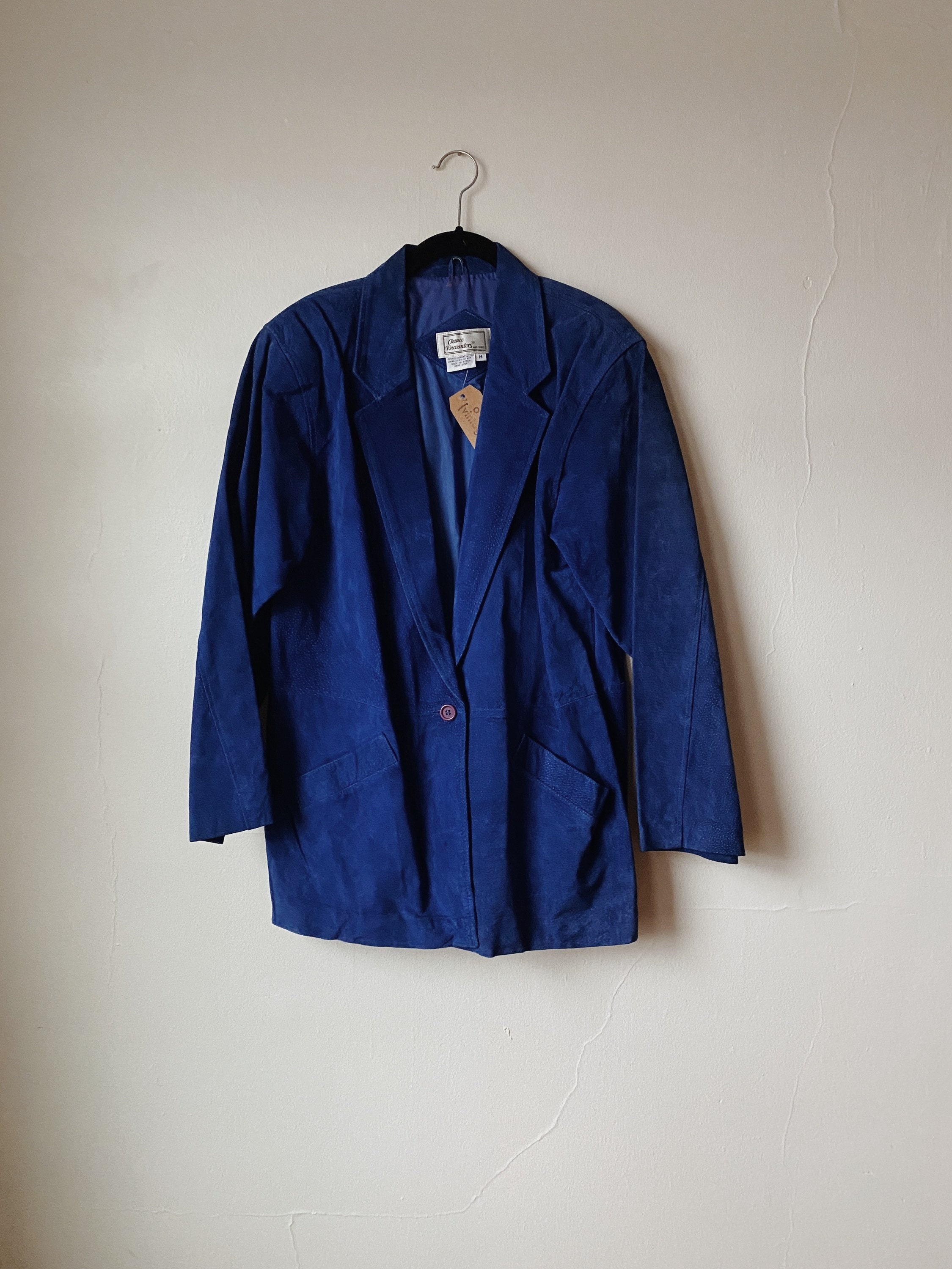 Vintage Blue Suede Blazer