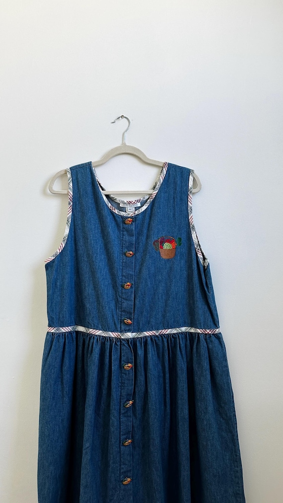 1990s Farmers Market Veggie Dress | Size XL