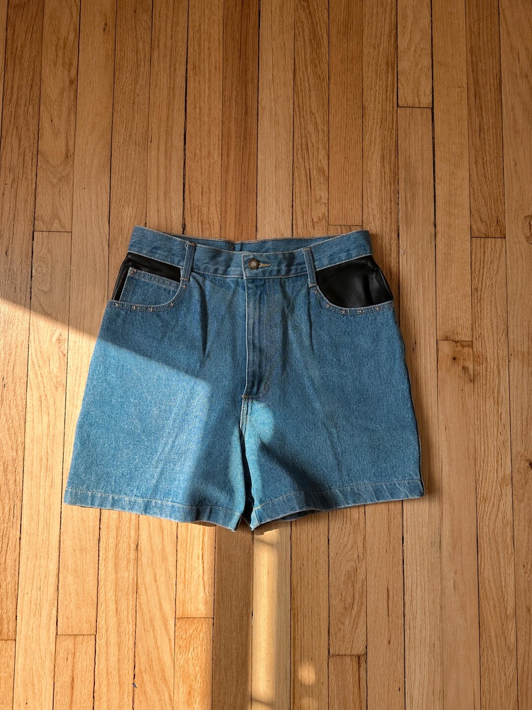 Vintage Deadstock Leather Accented Shorts | 30