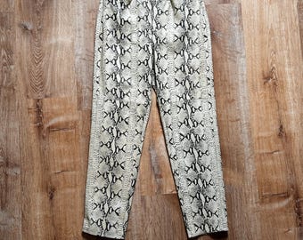 1990s/Y2k Snake Print Leather UNGARO Pants