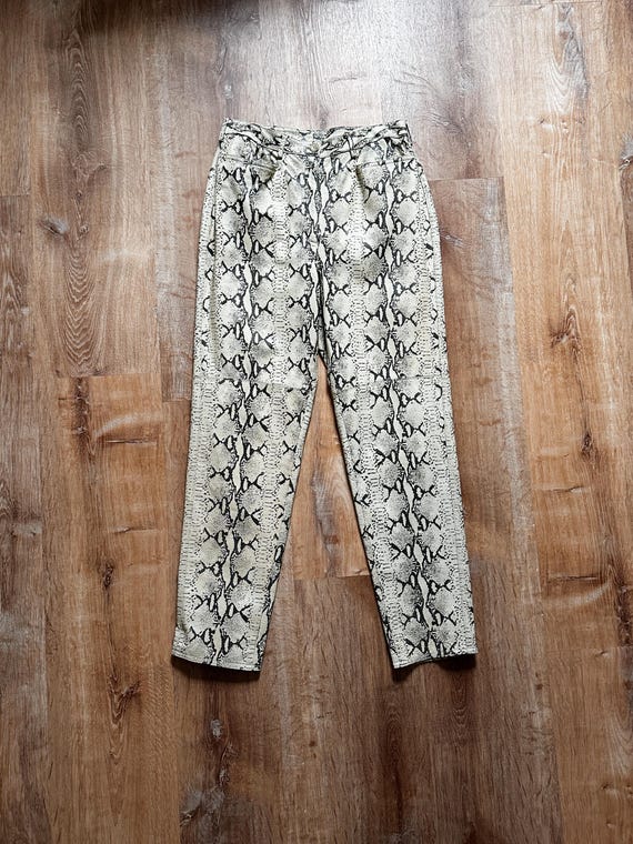 1990s/Y2k Snake Print Leather UNGARO Pants