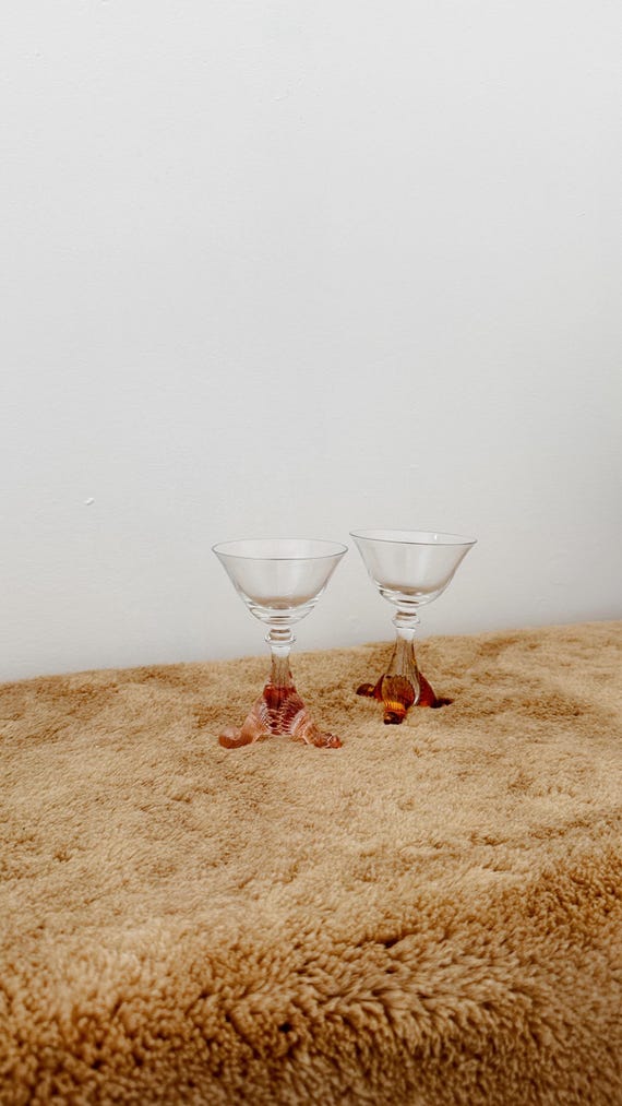 Vintage Footed Coupe Glasses