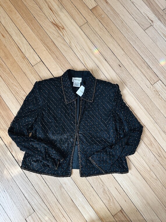 Vintage Beaded Button Down Top