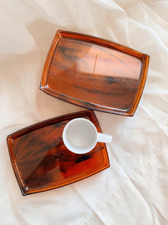 Vintage Acrylic Appetizer Plates Etsy