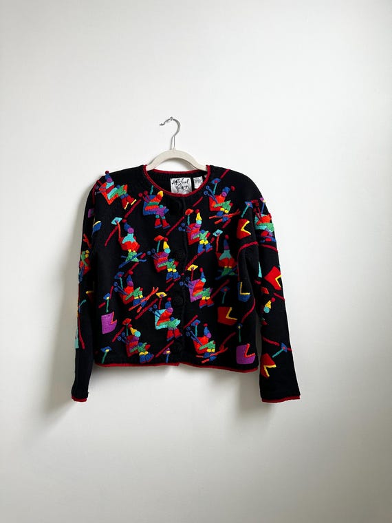 90s RARE Michael Simon Art Cardigan | Size MED