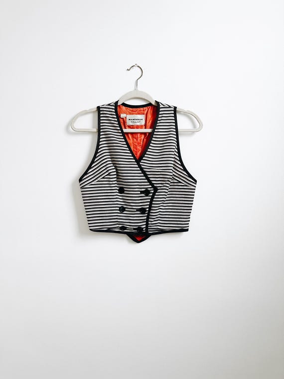 1960s Cropped Double Breasted Vest | Size XS