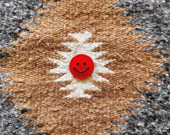 Vintage Red Smiley Button