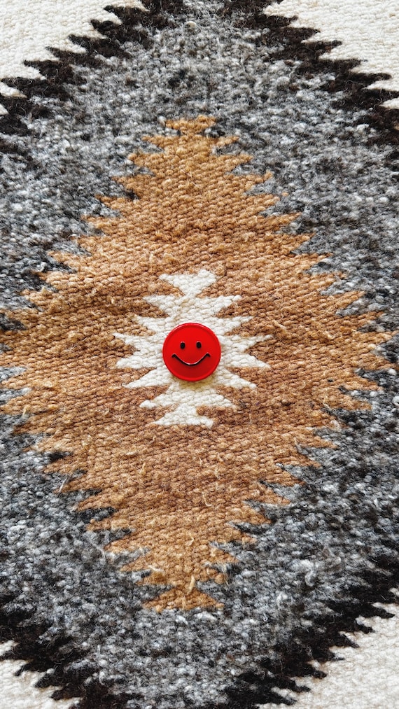 Vintage Red Smiley Button