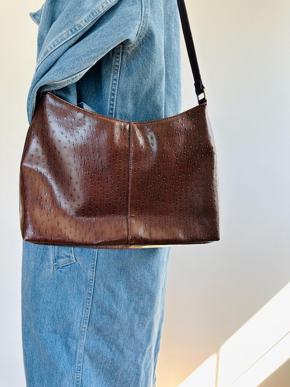 90s Faux Ostrich Shoulder Bag