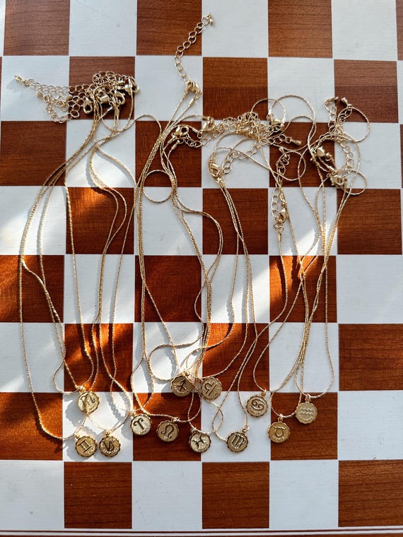 Vintage Zodiac Astrology Dainty Charm Necklace