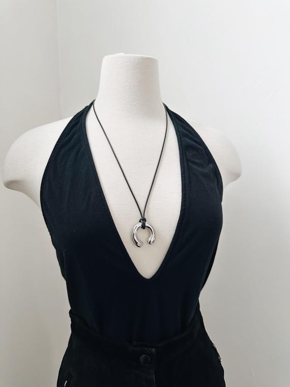 90s Y2K Express Deep V Halter | Size MED