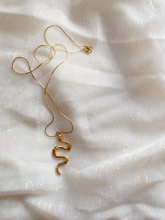 Goldtone Snake Necklace | Length: 20"