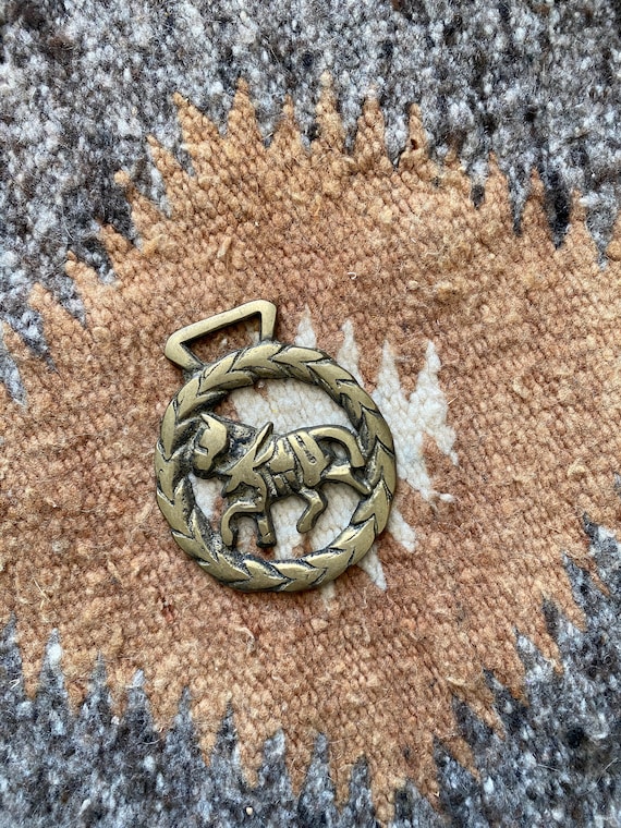 Textured Brass Horse Harness Medallion