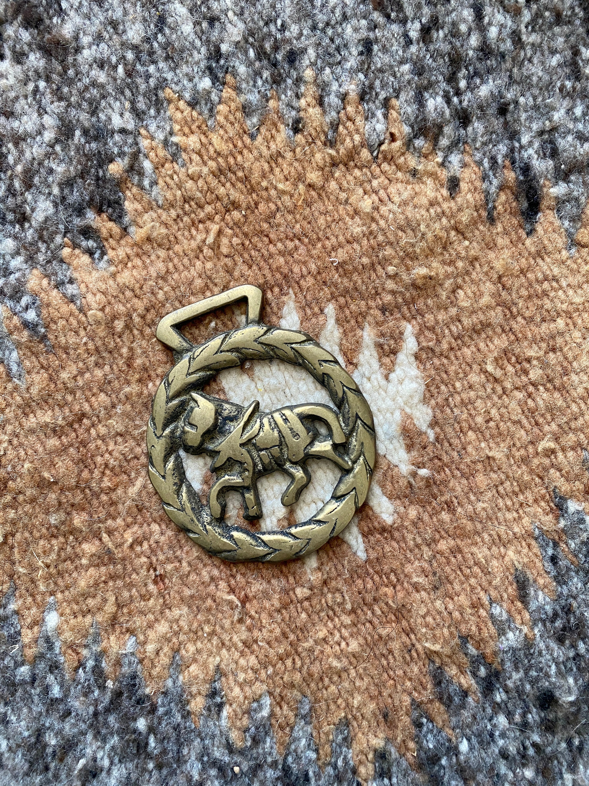 Textured Brass Horse Harness Medallion