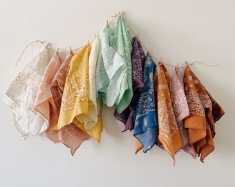 Lightweight Soft Hand Dyed Cotton Bandana | Sold Individually