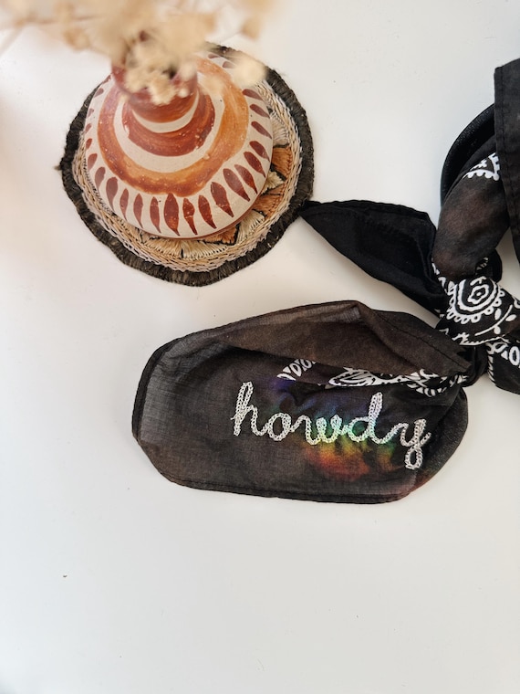Custom Embroidered Hand Dyed Bandana