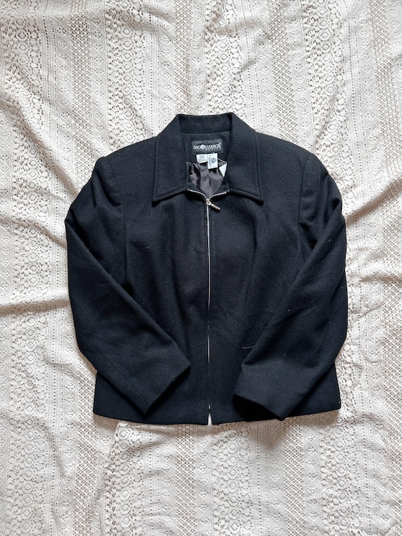 90s Y2K Wool Zip Up Jacket